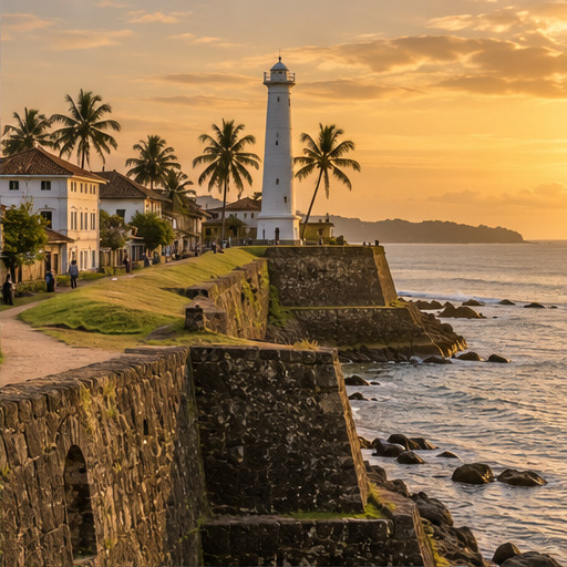 Historic Galle Fort overlooking the Indian Ocean