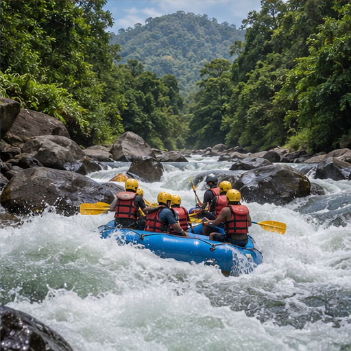 Whitewater rafting through Kitulgala